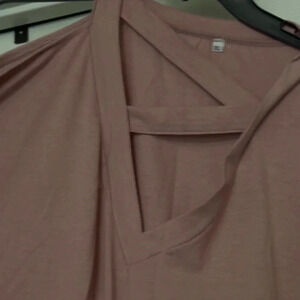 Unbranded Blush Pink L/S cold shoulder (1-side) and criss-cross neckline.  XL